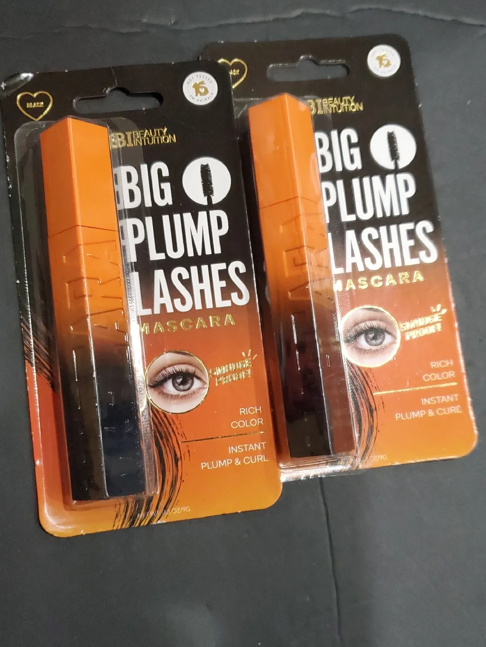 2 pack big plump lashes black smudge proof‎ mascara brand new